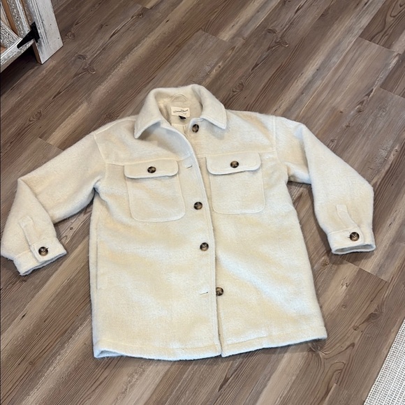 Universal Thread Cream Button-Up Wool shirt Jacket - Picture 1 of 9